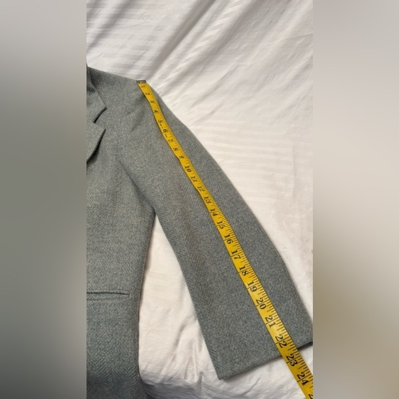 Vintage LL Bean Mint Green Wool One Button Blazer Suit Jacket Size 10 - Picture 14 of 16